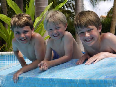kids having fun in barbados